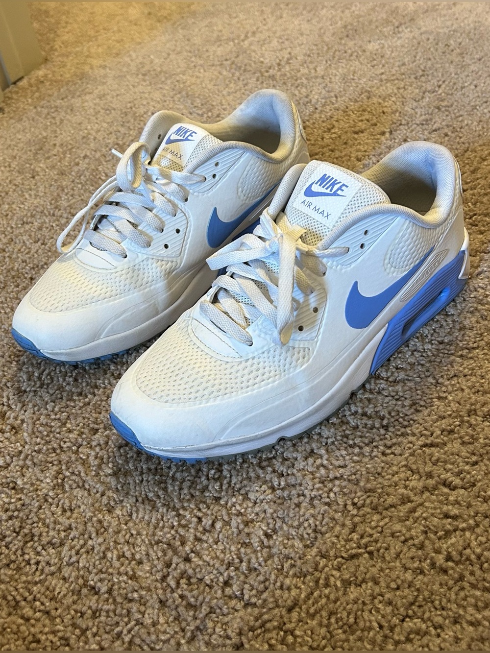 Nike Air Max 90 G Golf Shoes White and Royal Pulse Men’s Size 10.5